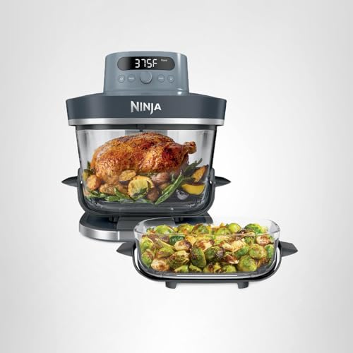 Ninja Crispi Pro: 6-in-1 glass air fryer, 450°F max heat, multi-use containers, safe and versatile cooking.