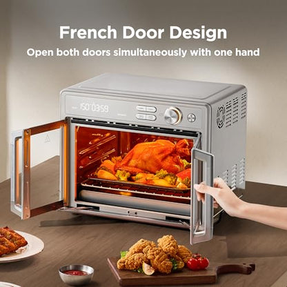 Midea Flexify Pro Oven: air fryer combo, 26.4QT capacity, 450°F fast cooking, French door design, versatile countertop oven.