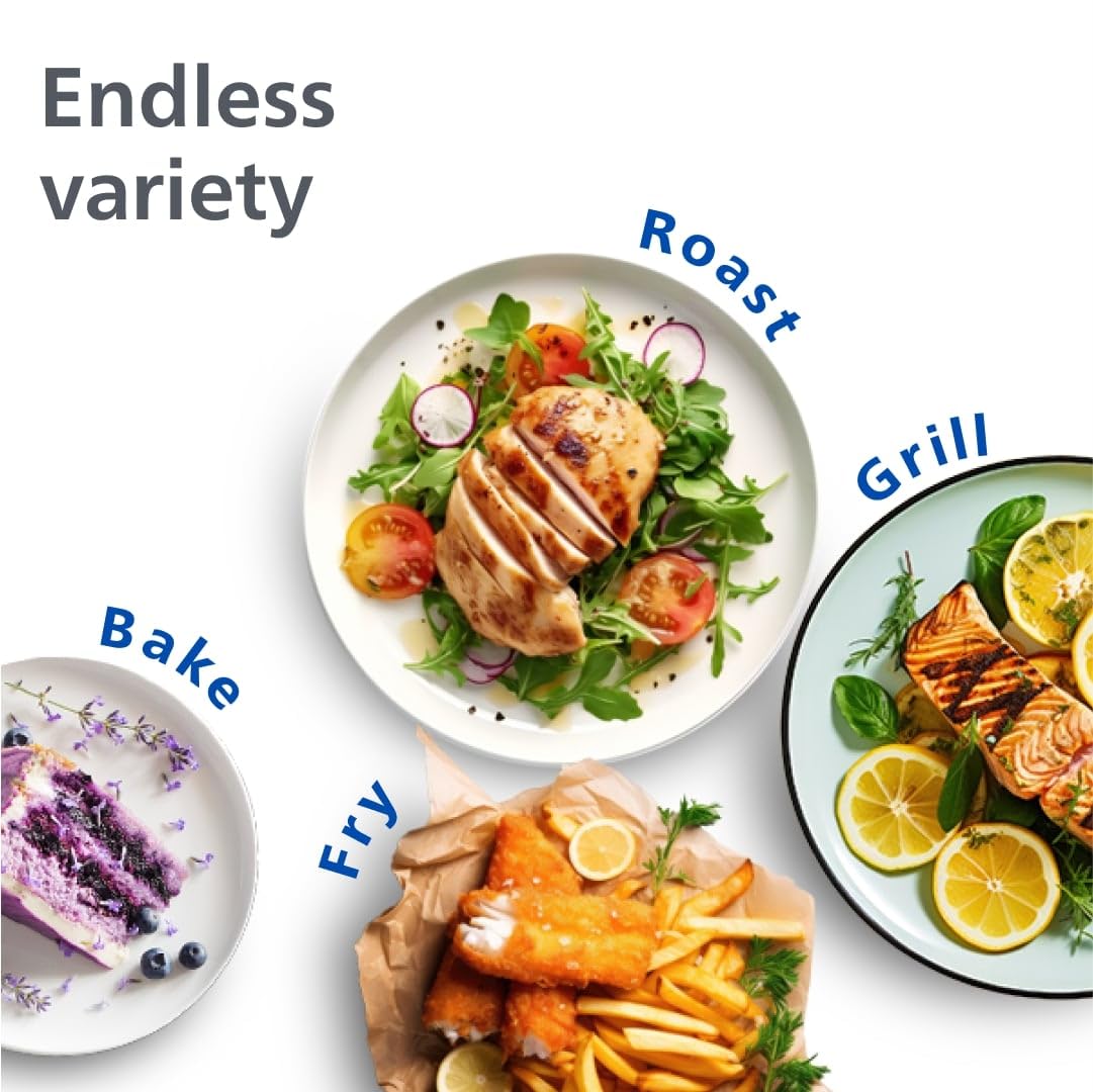 Philips Dual Basket Air Fryer - Healthy, Fast, and Versatile Cooking, 9.5QT Capacity, Touchscreen, 2-Drawer Design (NA350/00)