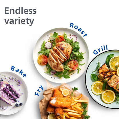 Philips Dual Basket Air Fryer - Healthy, Fast, and Versatile Cooking, 9.5QT Capacity, Touchscreen, 2-Drawer Design (NA350/00)