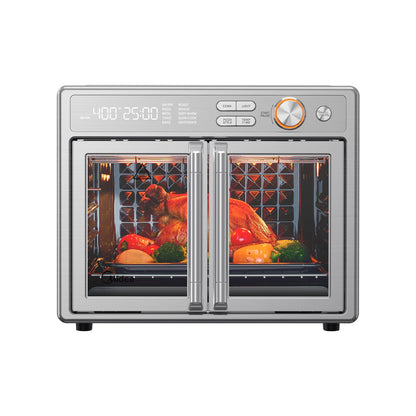 Midea Flexify Pro Oven: air fryer combo, 26.4QT capacity, 450°F fast cooking, French door design, versatile countertop oven.