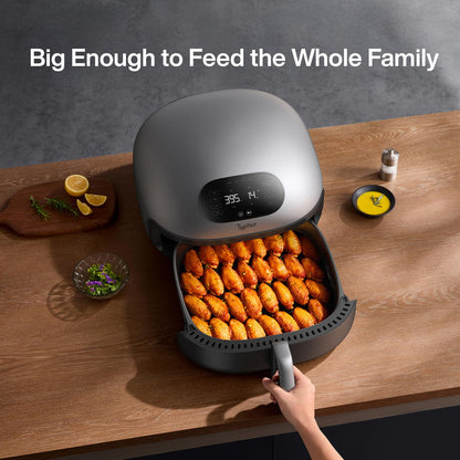 Typhur Dome 2 Air Fryer: smart air fryer with dual heating, self-cleaning, fits pizza, quiet and efficient.