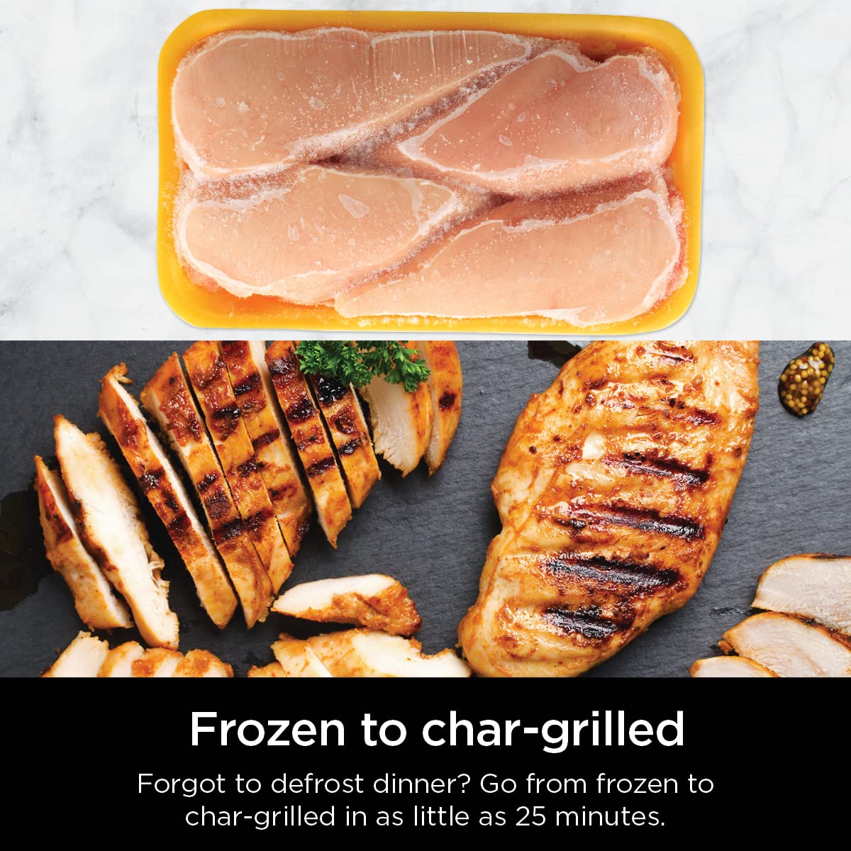 Ninja Foodi AG301 Grill: 5-in-1 indoor grill, air fry, roast, bake, dehydrate, smoke control, easy cleaning design.