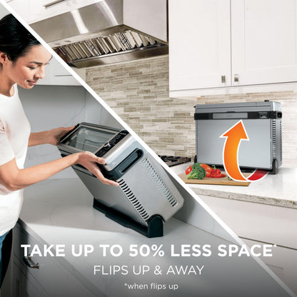 Ninja SP101 Oven: digital 8-in-1 air fryer oven, XL capacity, flip-up design, fast cooking with multiple accessories.